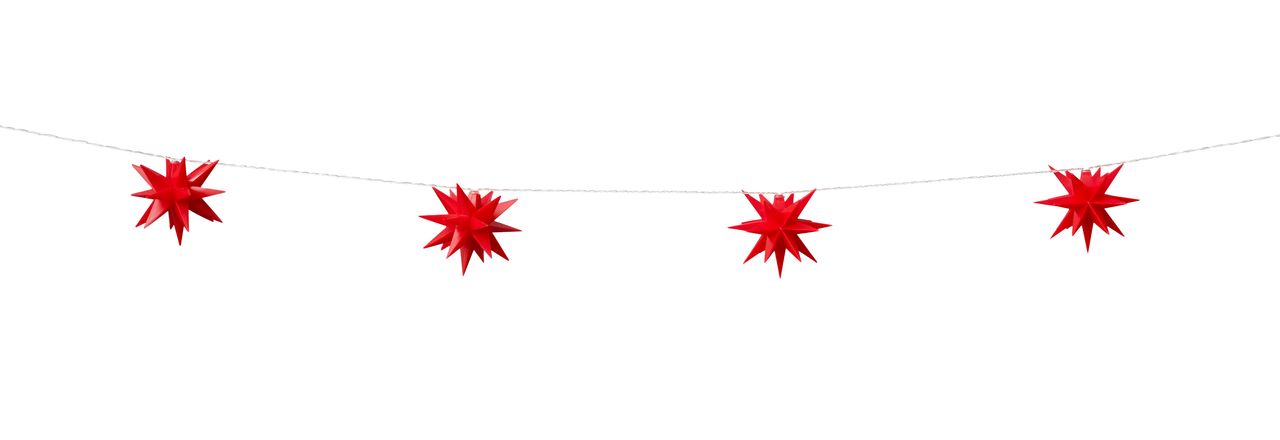 I-Glow 3D Sternenlichterkette Rot - 10er Set