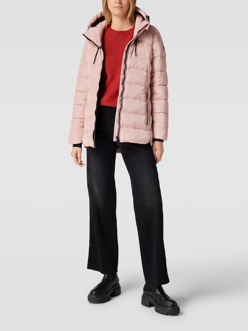 Steppjacke mit Kapuze in rosé
