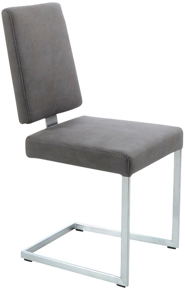 K+W Komfort & Wohnen Freischwinger, stabiles Hochkantgestell, in Leder oder Microfaser