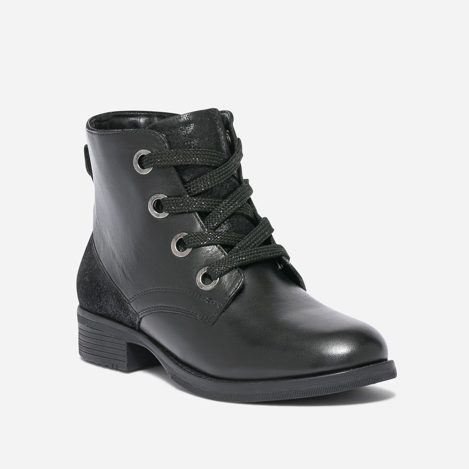 Bottine noire éco-conçue en cuir