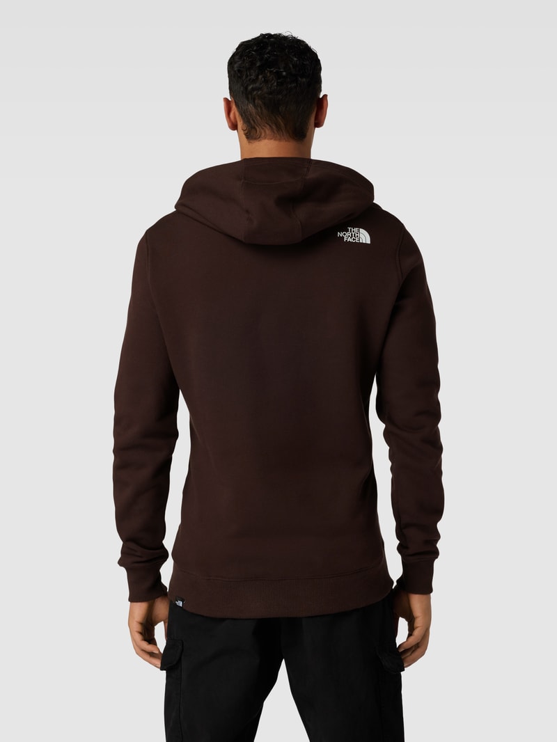 Hoodie mit Label-Print Modell 'Simple Dome' in dunkelbraun