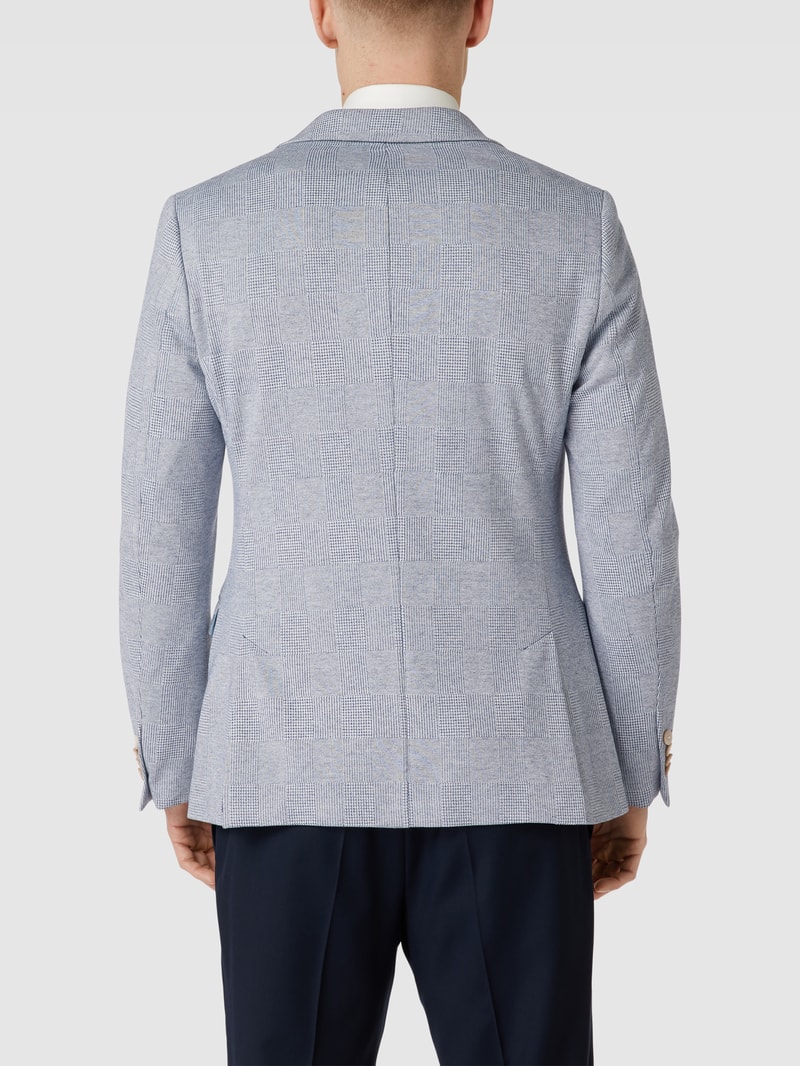 Slim Fit 2-Knopf-Sakko mit Glencheck-Muster in blau