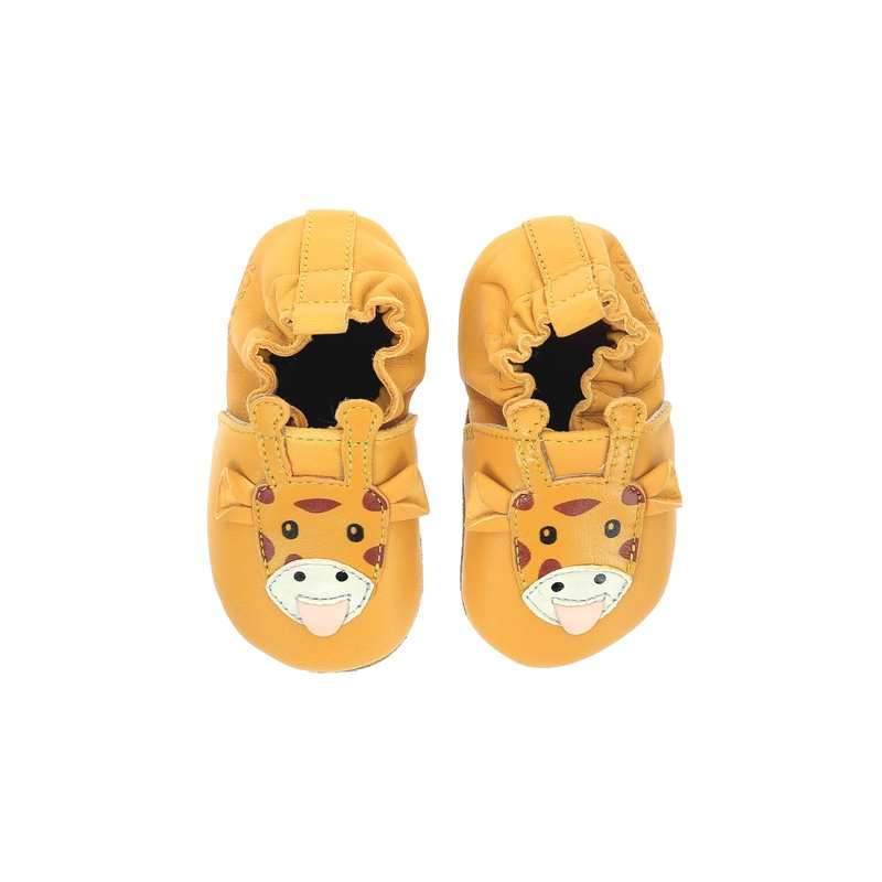 Chaussons cuir tannage vegetal Cute Girafon