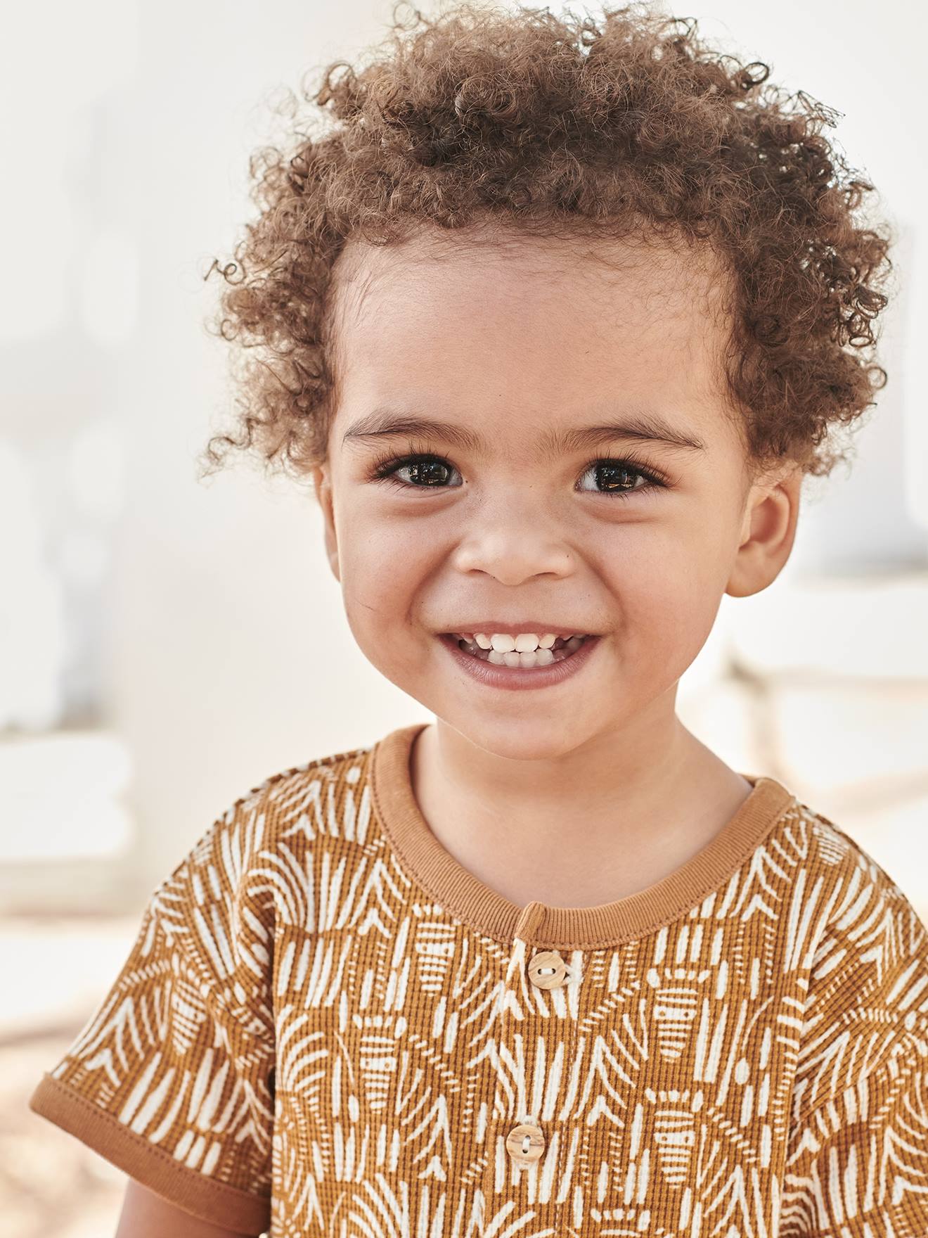 Combishort jungle bébé caramel