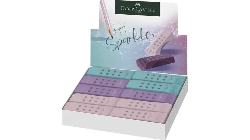 FABER-CASTELL Radierer RollOn Sparkle farbig sortiert
