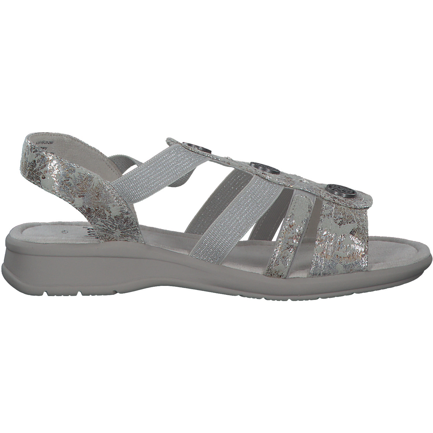 Jana Shoes 28165, Keilsandaletten, Damen, GREY/FLOWER