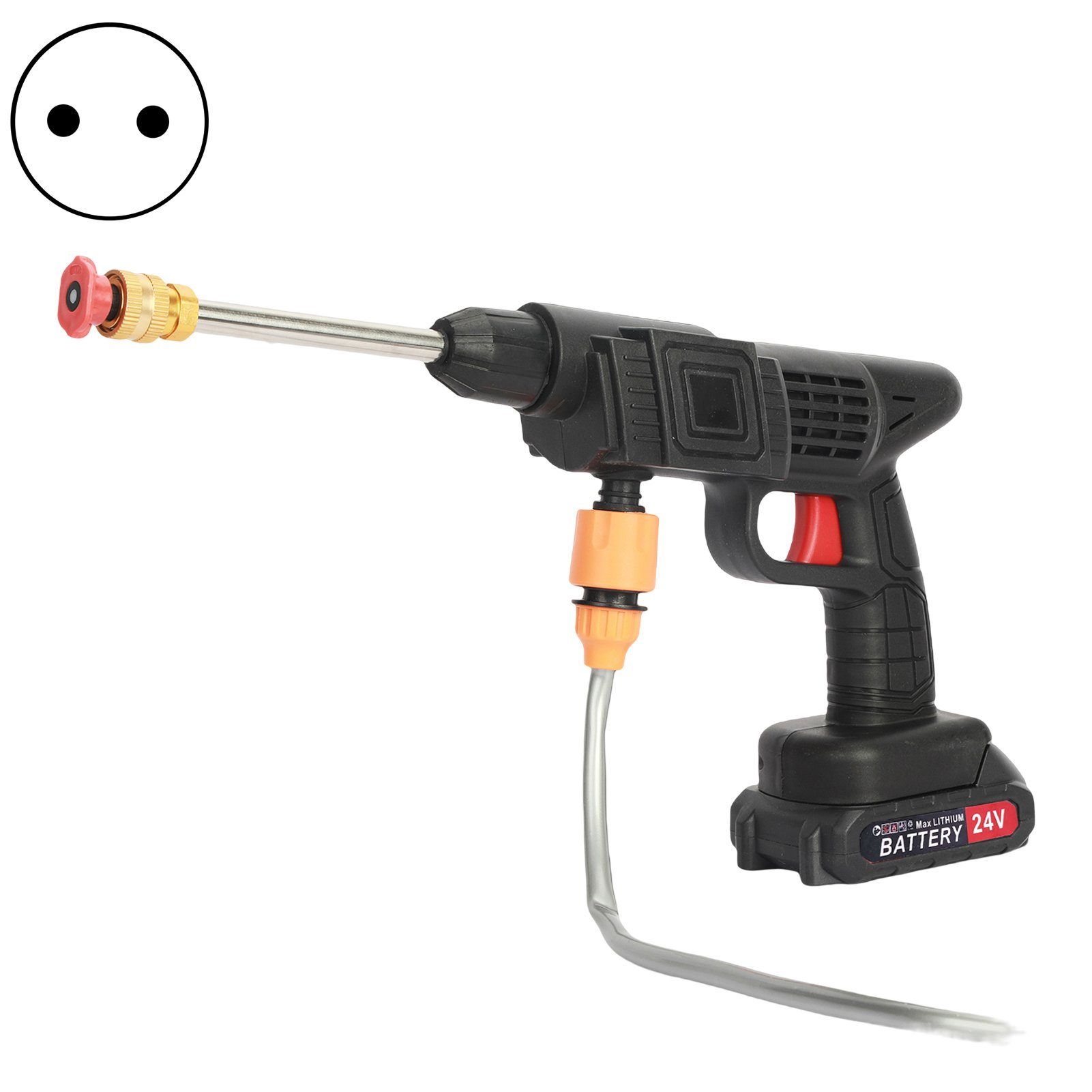 farfi Hochdruckreiniger 1 Set 24-V-Kabelbatteriekupfermotor-Kit batteriebetrieben,EU Plug