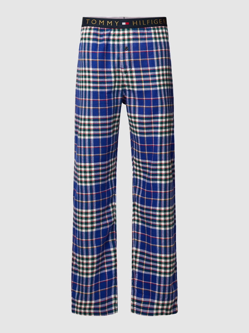 Pyjama-Hose mit Allover-Muster in dunkelblau