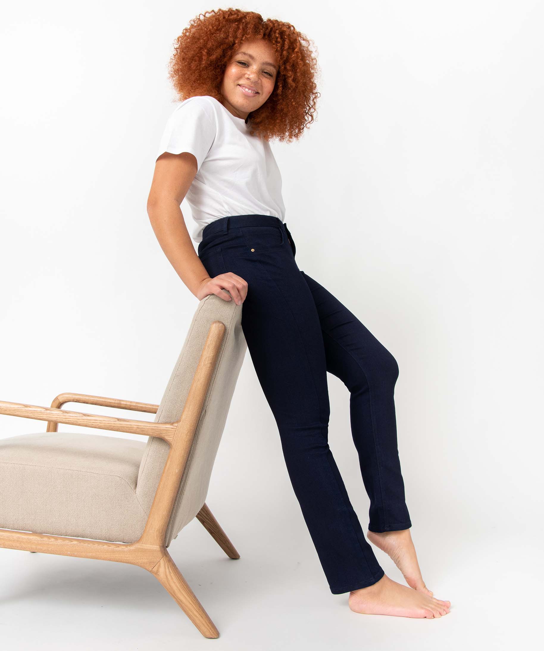 Pantalon femme coupe Regular taille normale blue black | GEMO