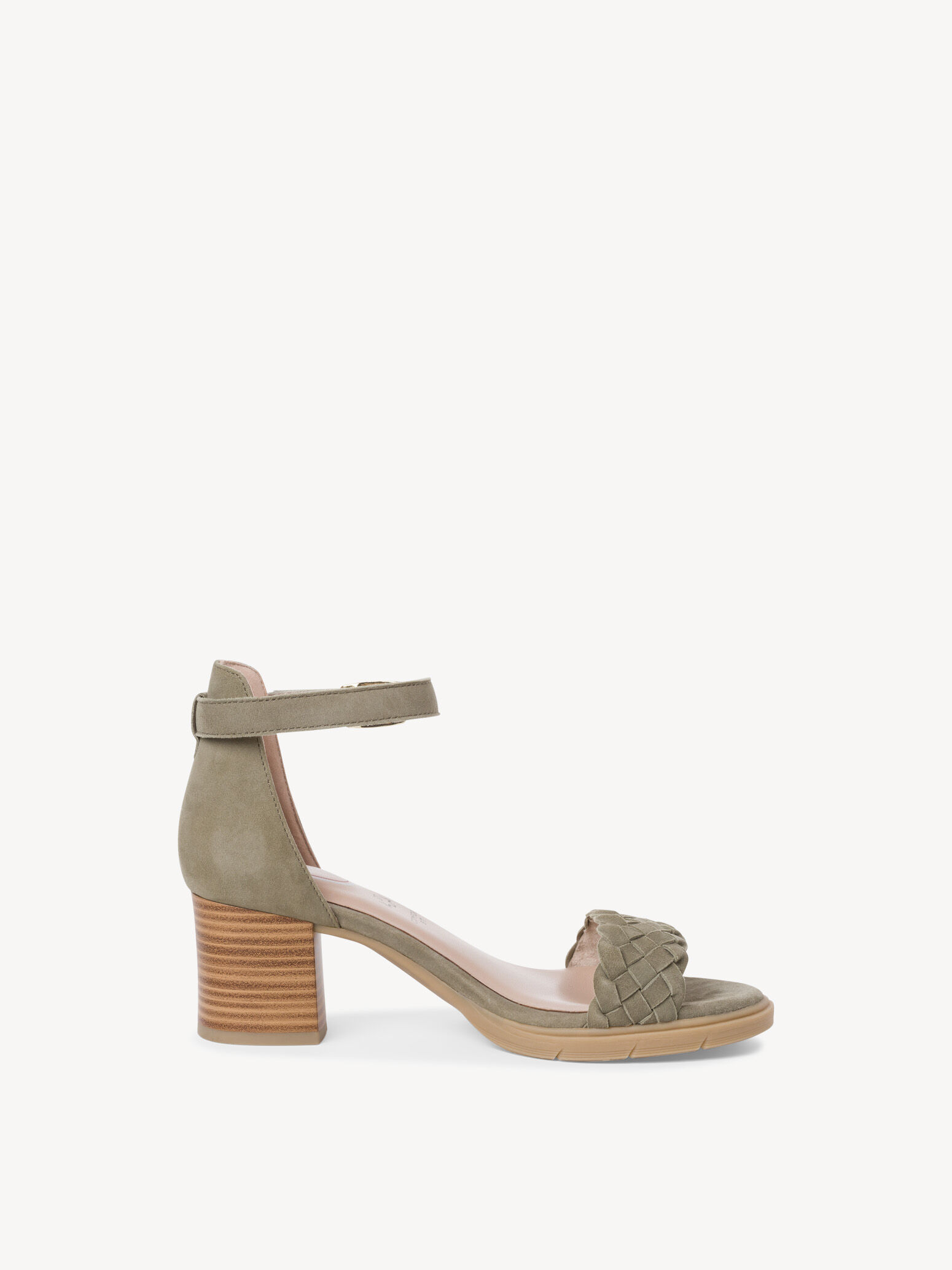 Sandale à talon en cuir - vert