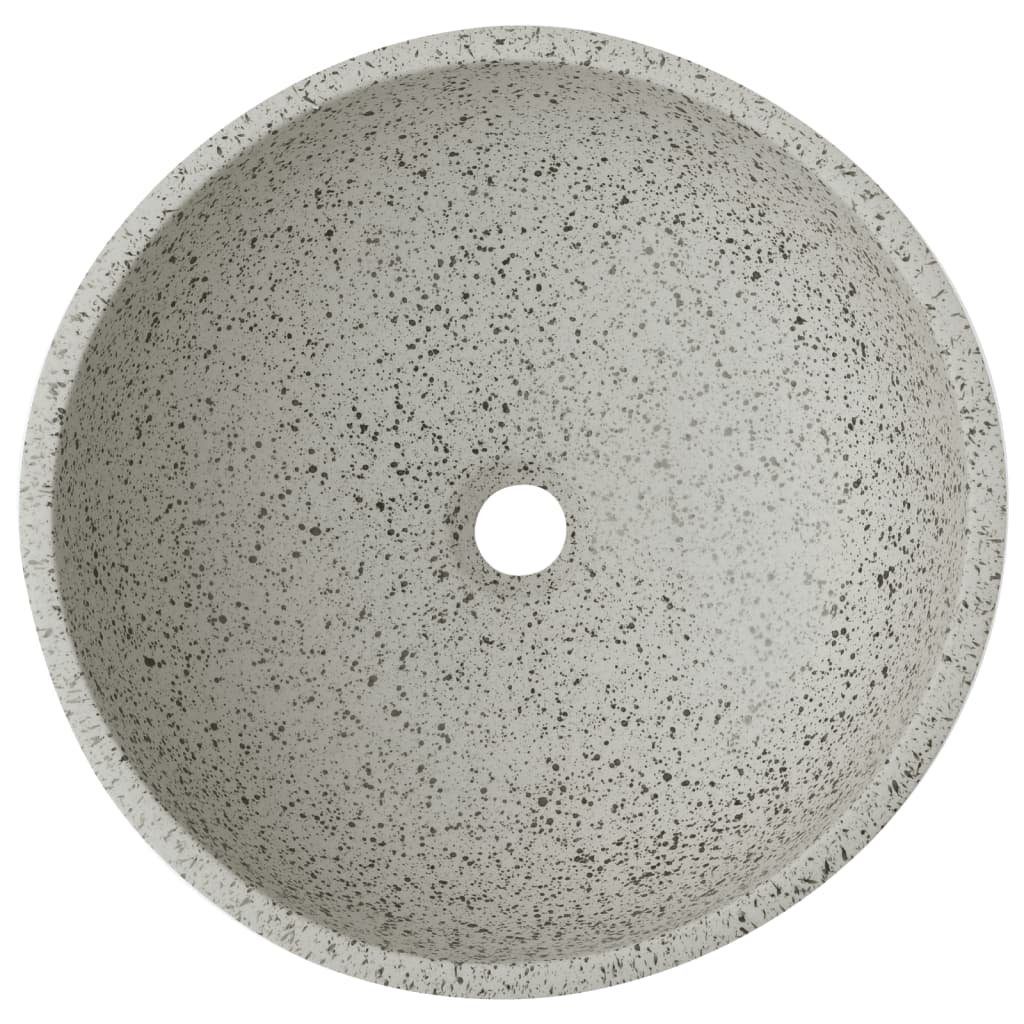 vidaXL Waschbecken Aufsatzwaschbecken Grau Rund Ø41x14 cm Keramik