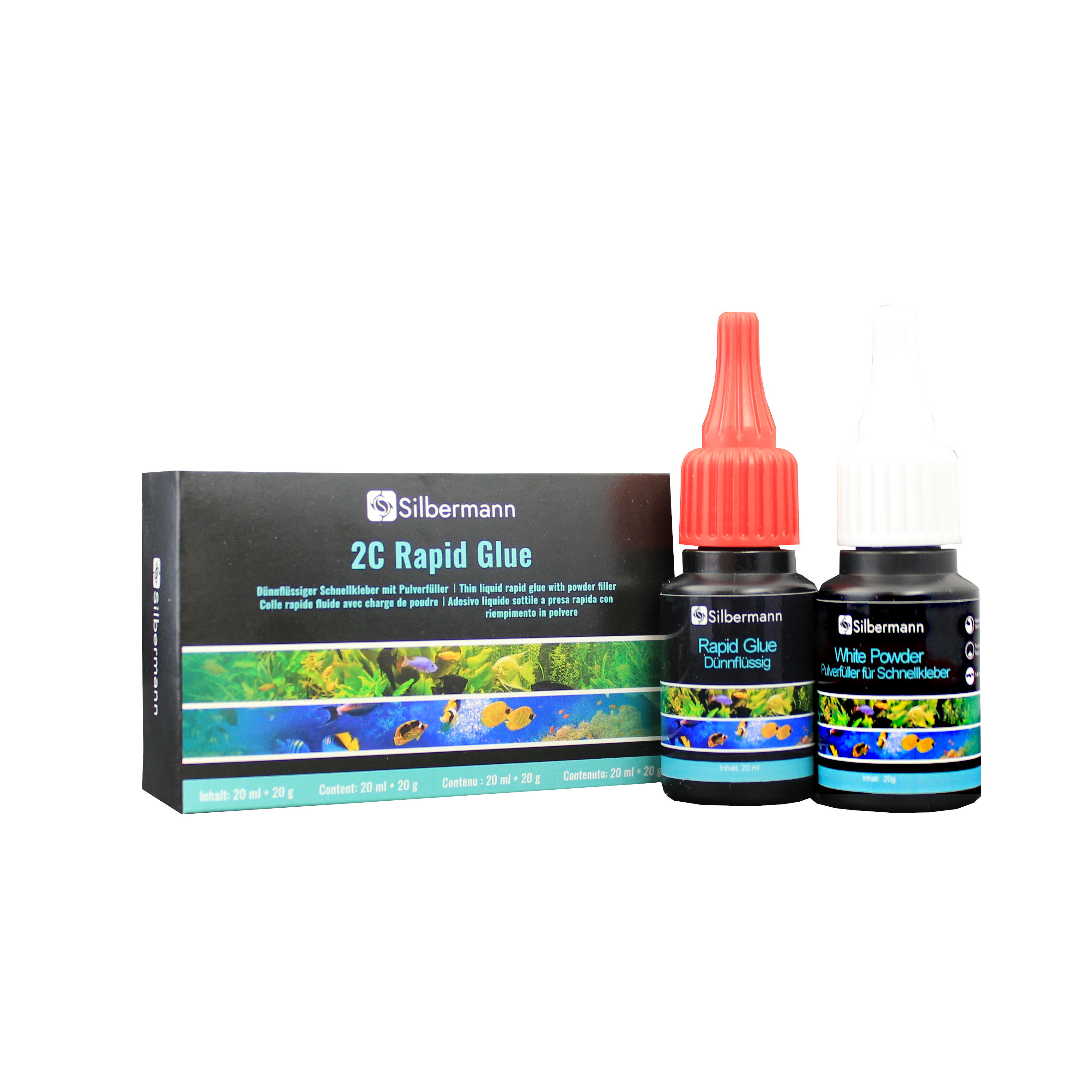 Silbermann Meerwasser Zubehör Silbermann 2C Rapid Glue 20 ml + 20 g