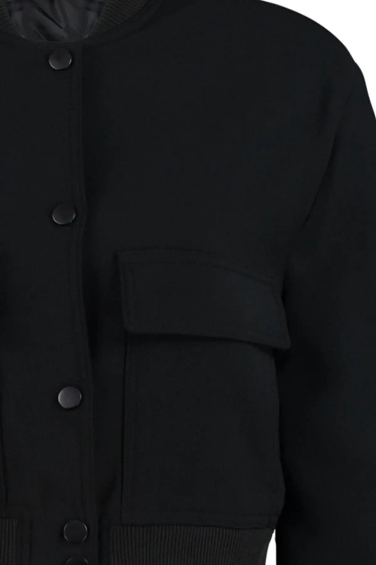 Trendyol Collection  Schwarze Premium-Bomber-Webjacke TWOAW24CE00047