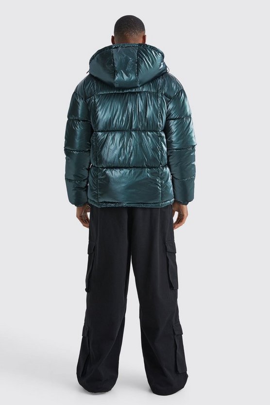 Steppjacke in Metallic-Optik