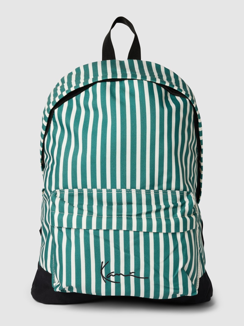Rucksack mit Streifenmuster Modell 'Signature Pinstripe Bagpack' in dunkelgrün