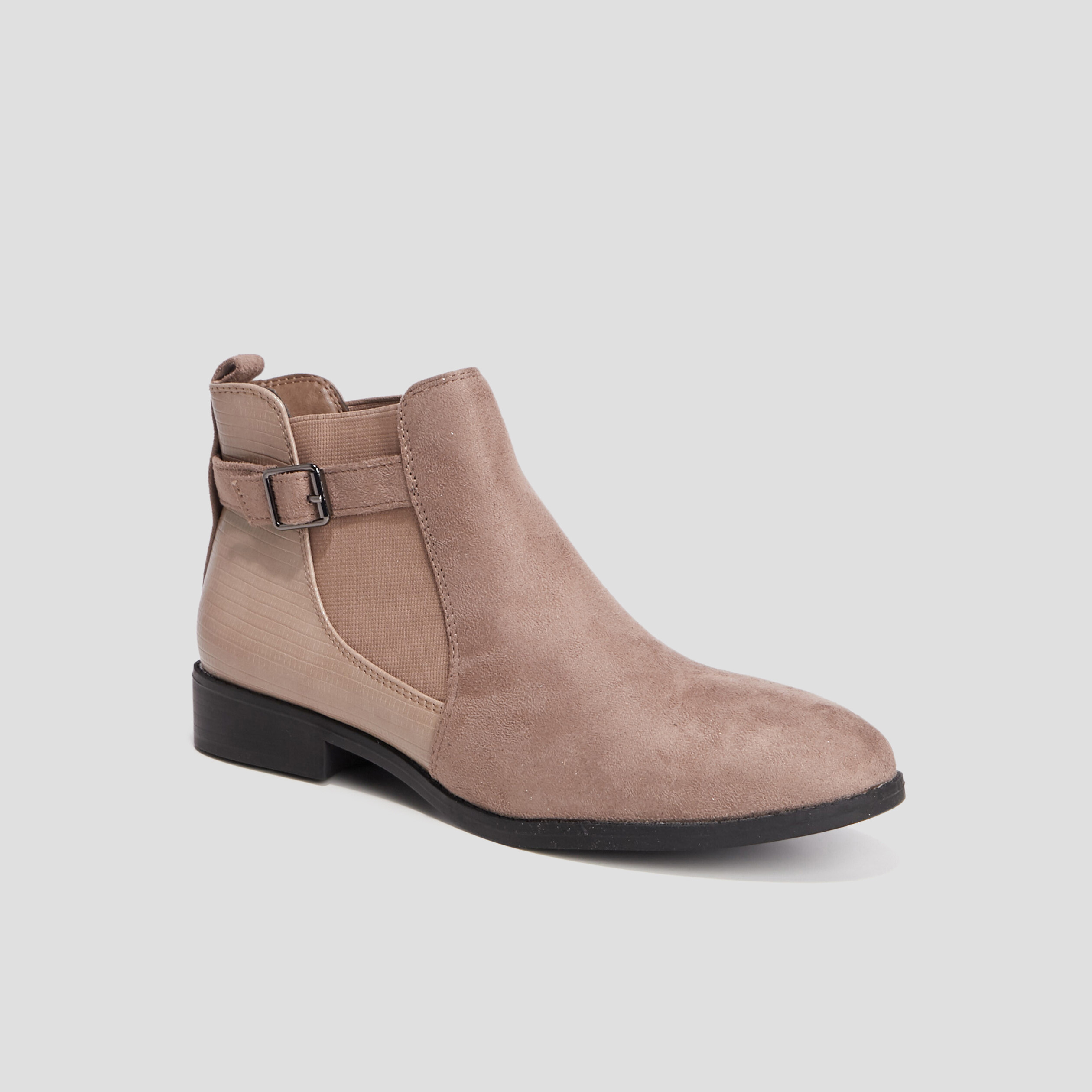 Bottines chelsea avec boucles taupe femme | La Halle