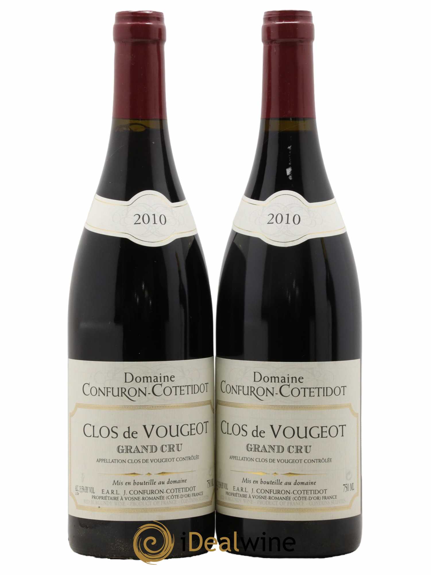 Clos de Vougeot Grand Cru Confuron-Cotetidot  2010 - Lot de 2 Bouteilles