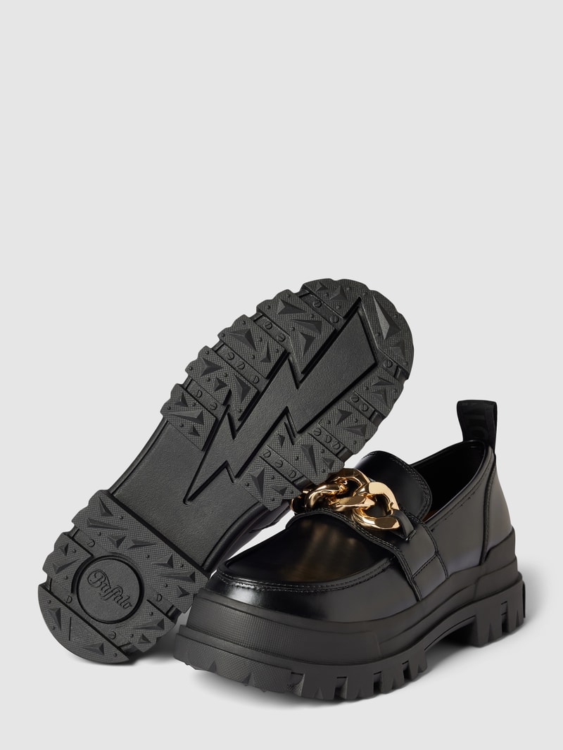Loafer mit Zierbesatz Modell 'ASPHA' in schwarz