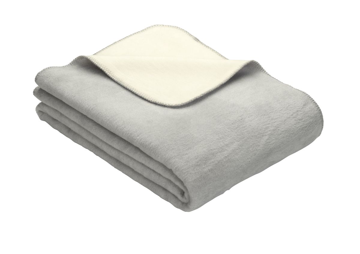 Uni Decke Doubleface Dublin Silber-Weiss 150 x 200 cm