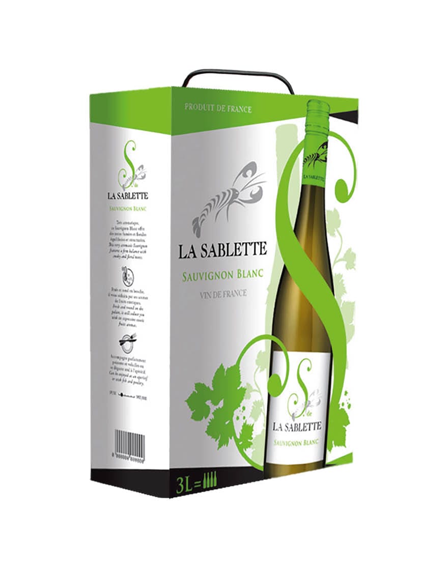 Vin de France Sauvignon Blanc 2022 La Sablette 3 ℓ, Bag in Box