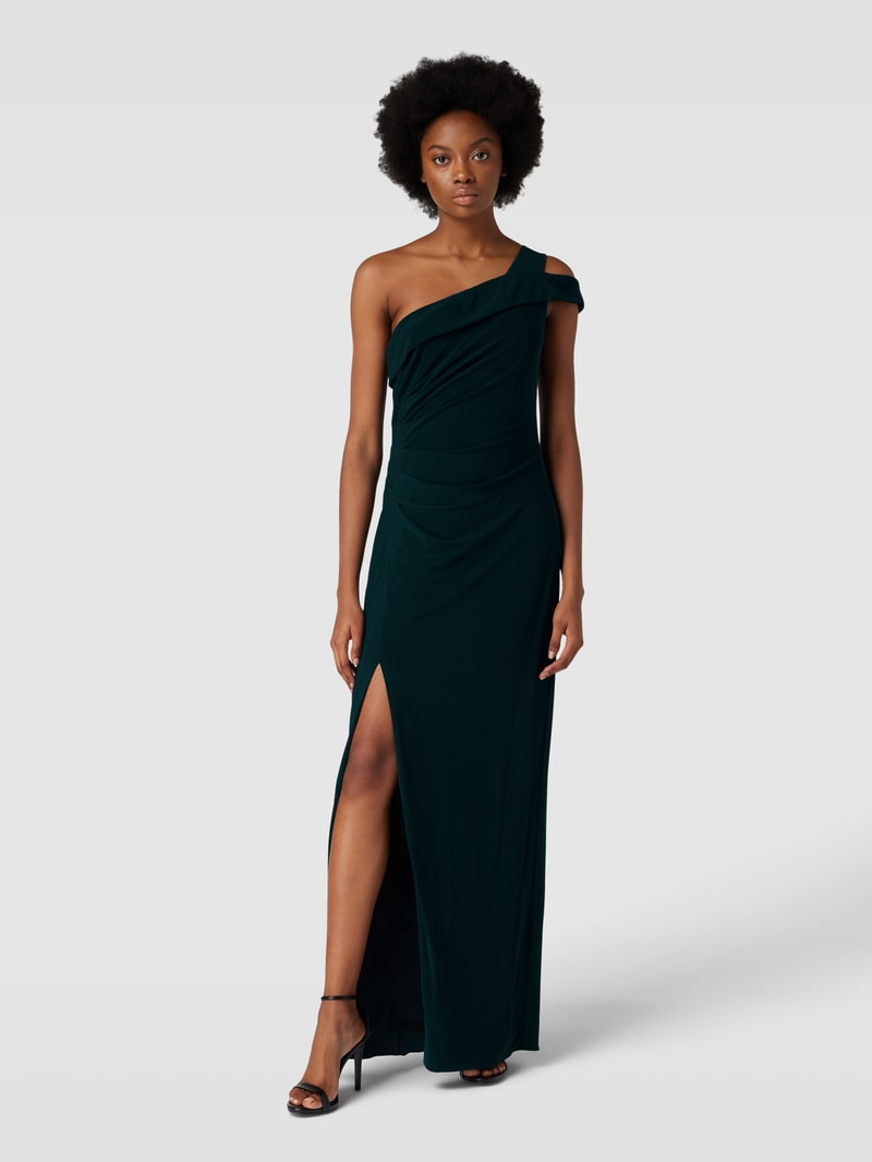 Abendkleid mit One-Shoulder-Träger in smaragdgrün