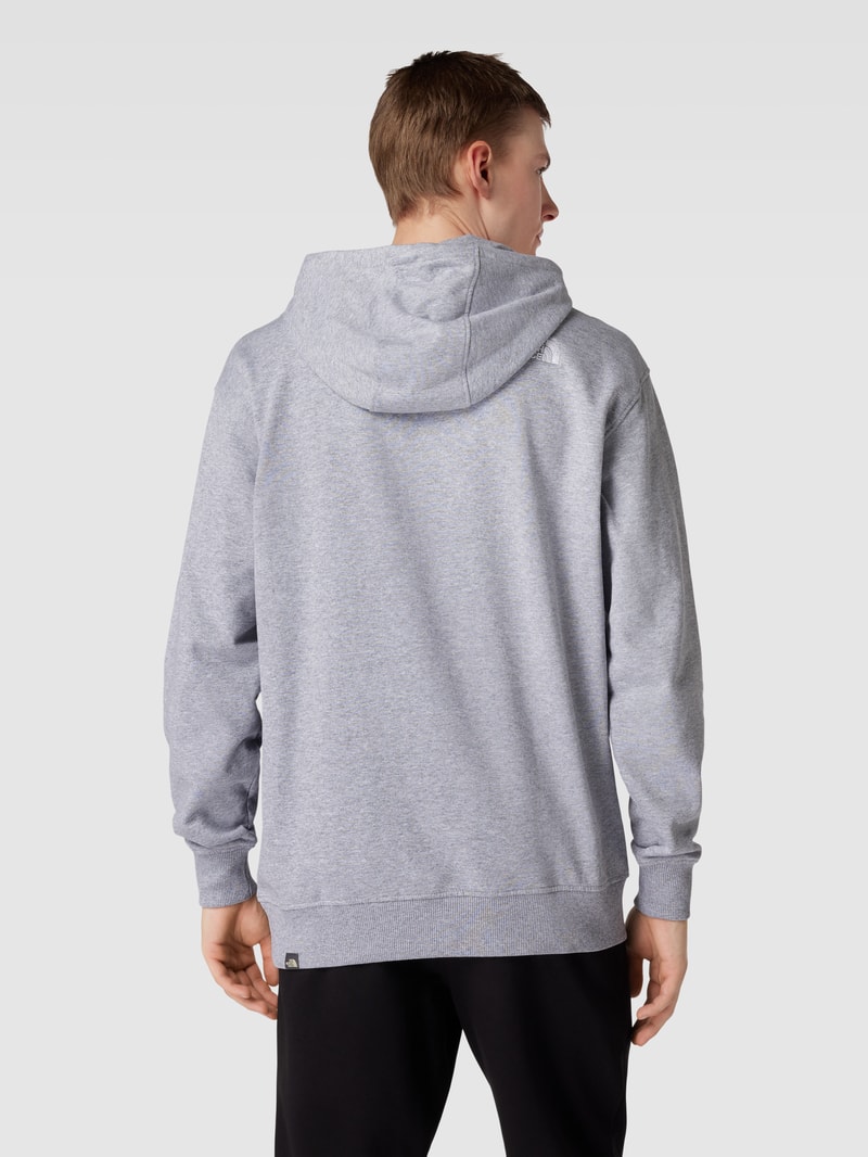 Hoodie mit Label-Stitching in hellgrau meliert