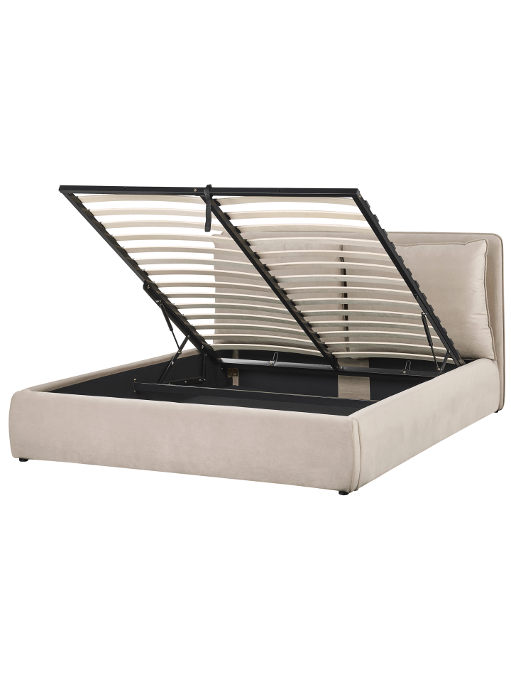 Beliani Doppelbett BAJONNA in Beige - (W) 183 x (H) 102 x (L) 235 cm günstig kaufen onesize