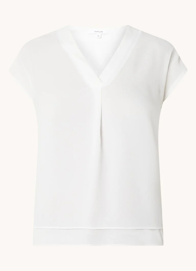 T-shirt OPUS Feliso con scollo a V in crêpe