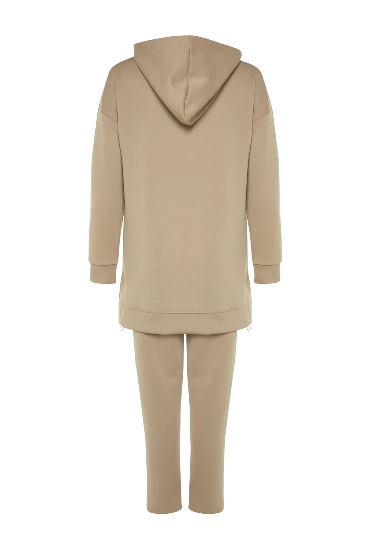 Trendyol Modest  Cremefarbener Trainingsanzug mit Reißverschluss vorne und weicher Struktur aus Scuba-Strick TCTSS23EN00005