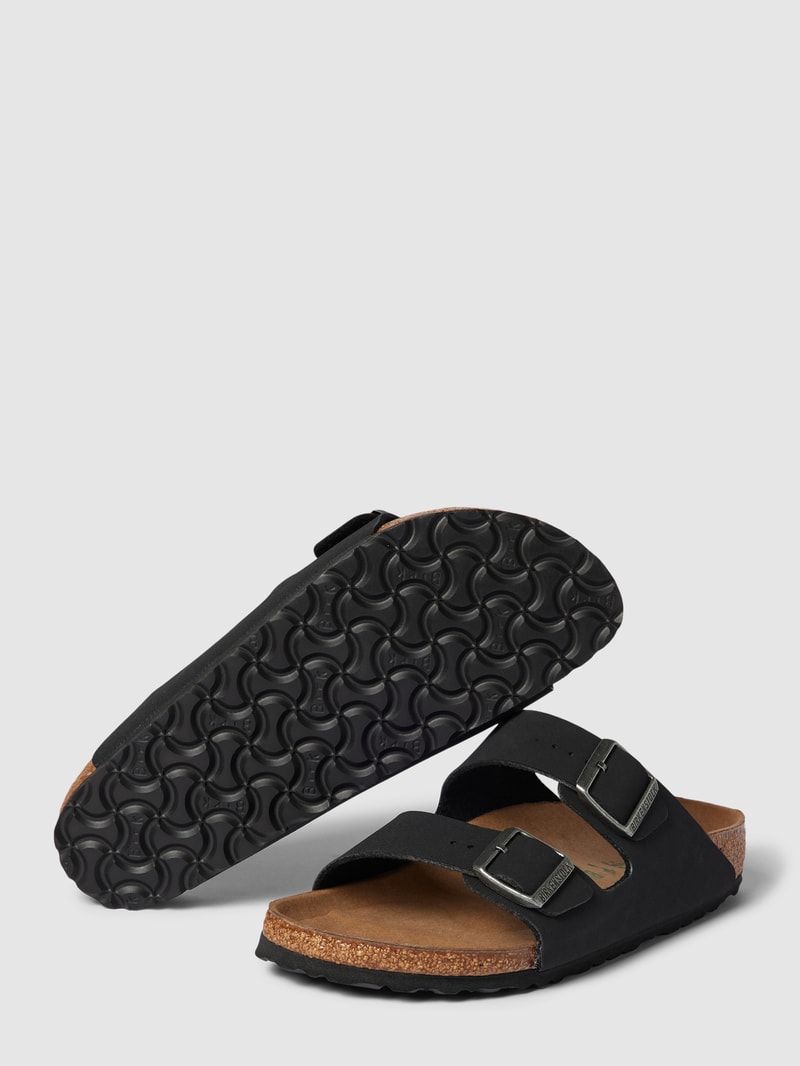 Sandalen mit Dornschließen in metallic Modell 'ARIZONA' in schwarz
