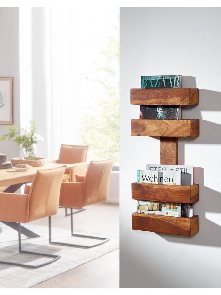 KADIMA DESIGN Zeitungsständer MUMBAI Massivholz 2 Ablagefächer in Massivholz günstig kaufen onesize