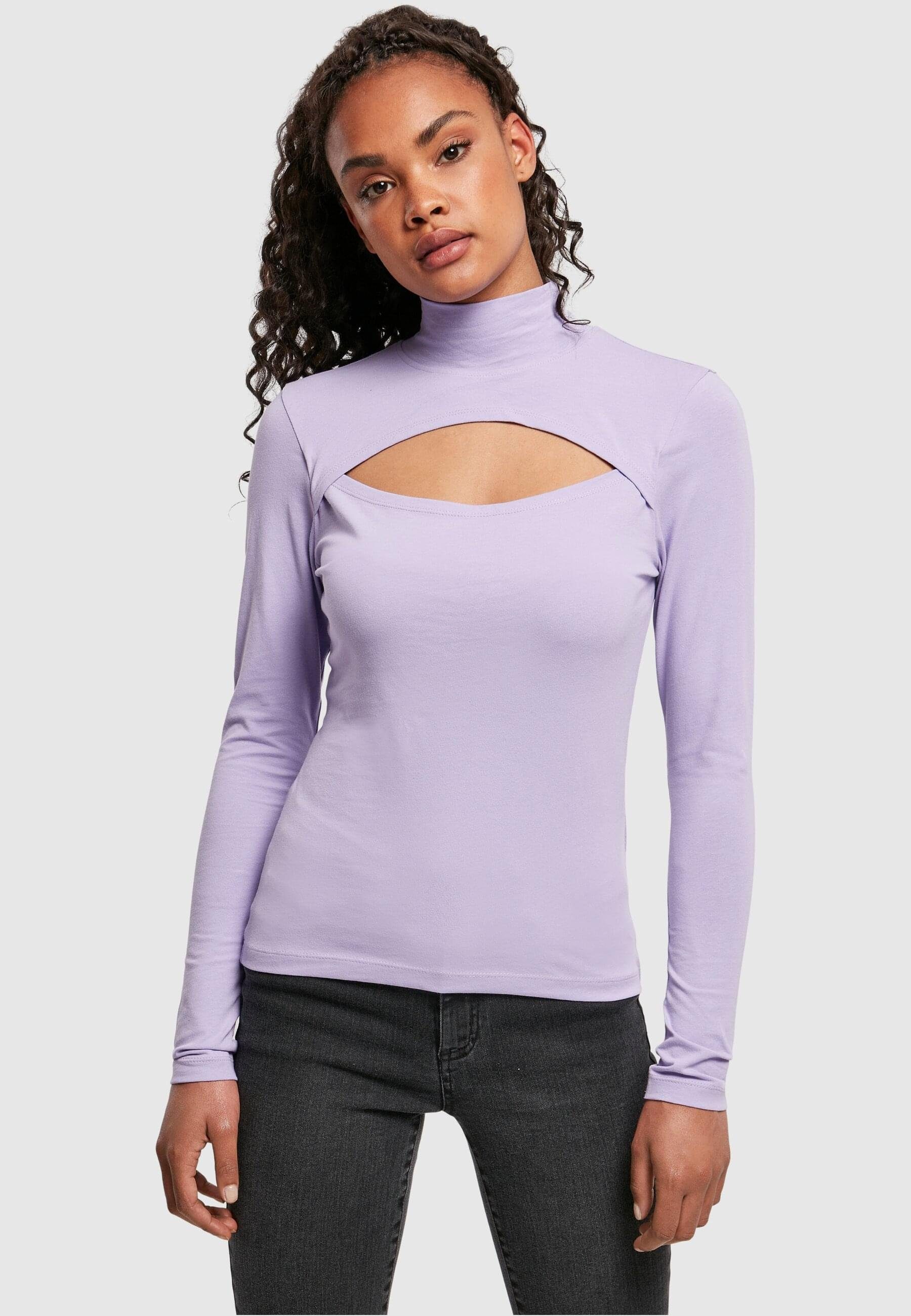 URBAN CLASSICS Langarmshirt Damen Ladies Cut-Out Turtleneck Longsleeve (1-tlg)