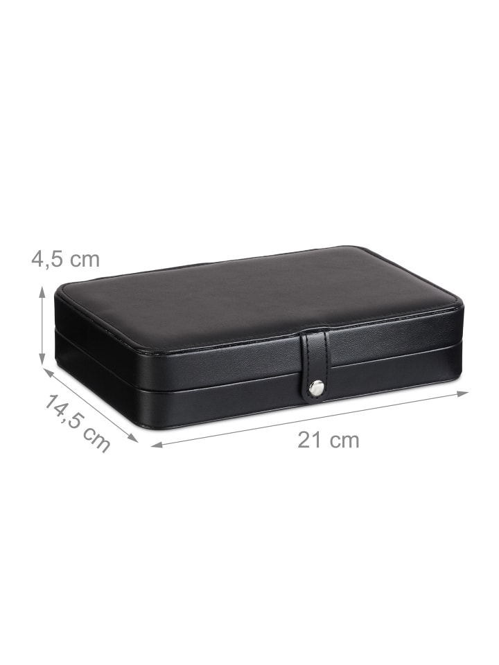 relaxdays Schmuckkästchen in Schwarz - (B)21 x (H)4,5 x (T)14,5 cm günstig kaufen onesize