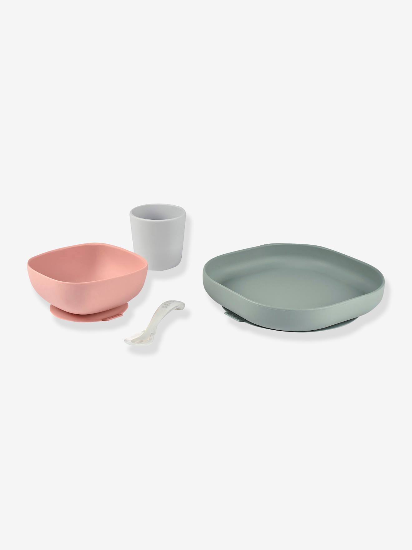 Set vaisselle 4 pièces silicone BEABA bleu