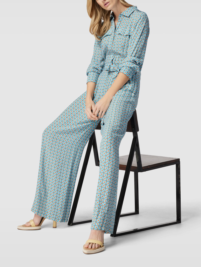 Jumpsuit mit Allover-Muster in bleu