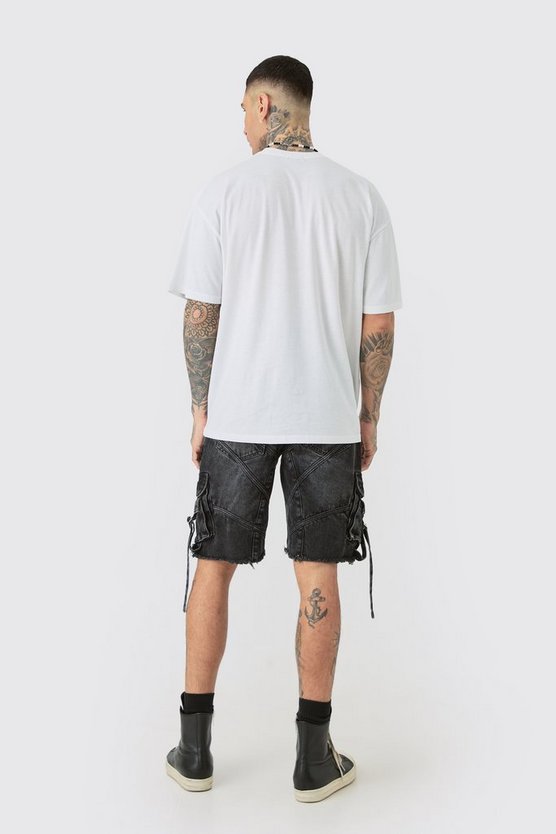 Tall Oversized Palm Print Renaissance T-shirt In White