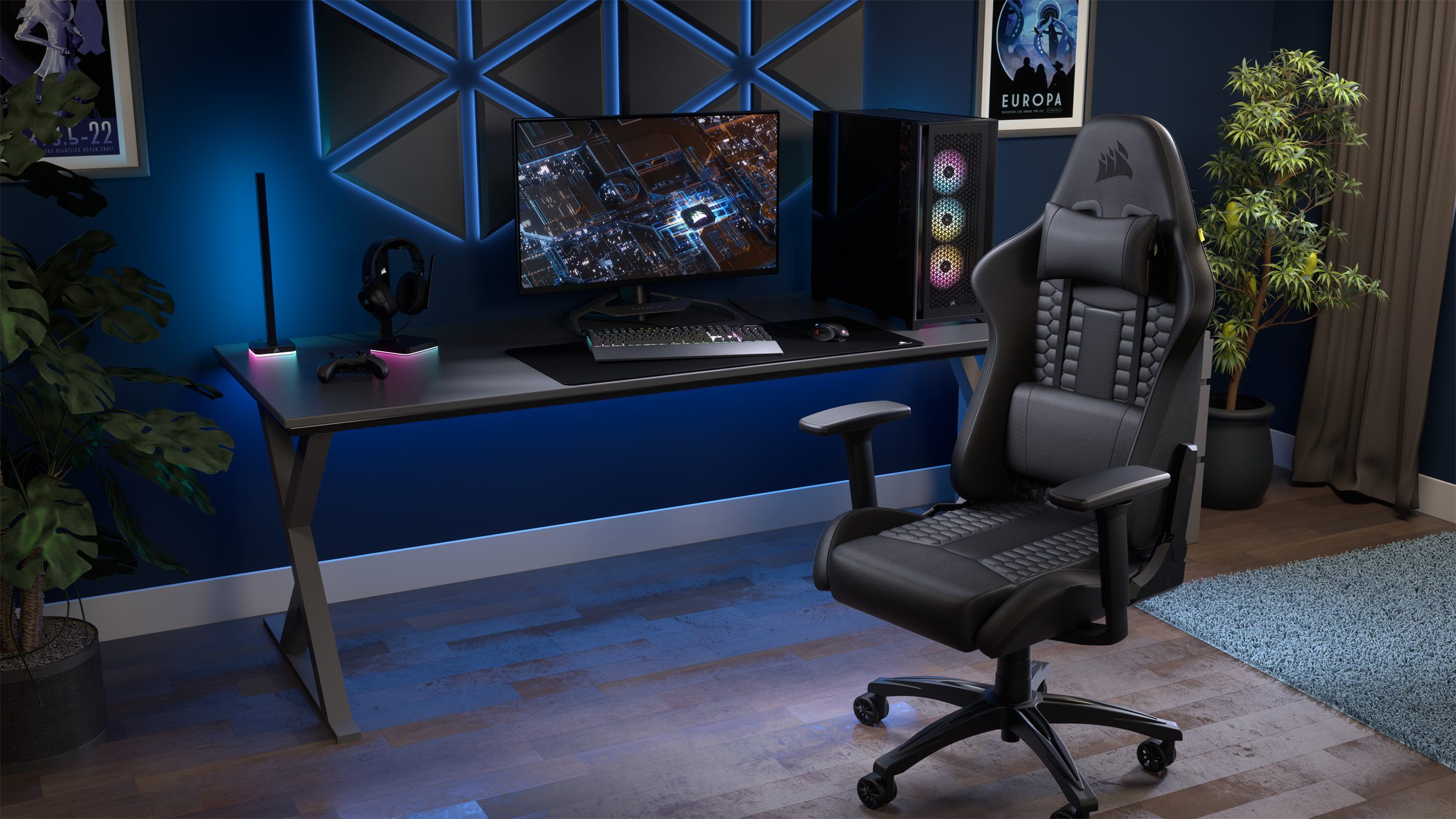 Corsair Gaming-Stuhl TC100 RELAXED - Leatherette (Black)