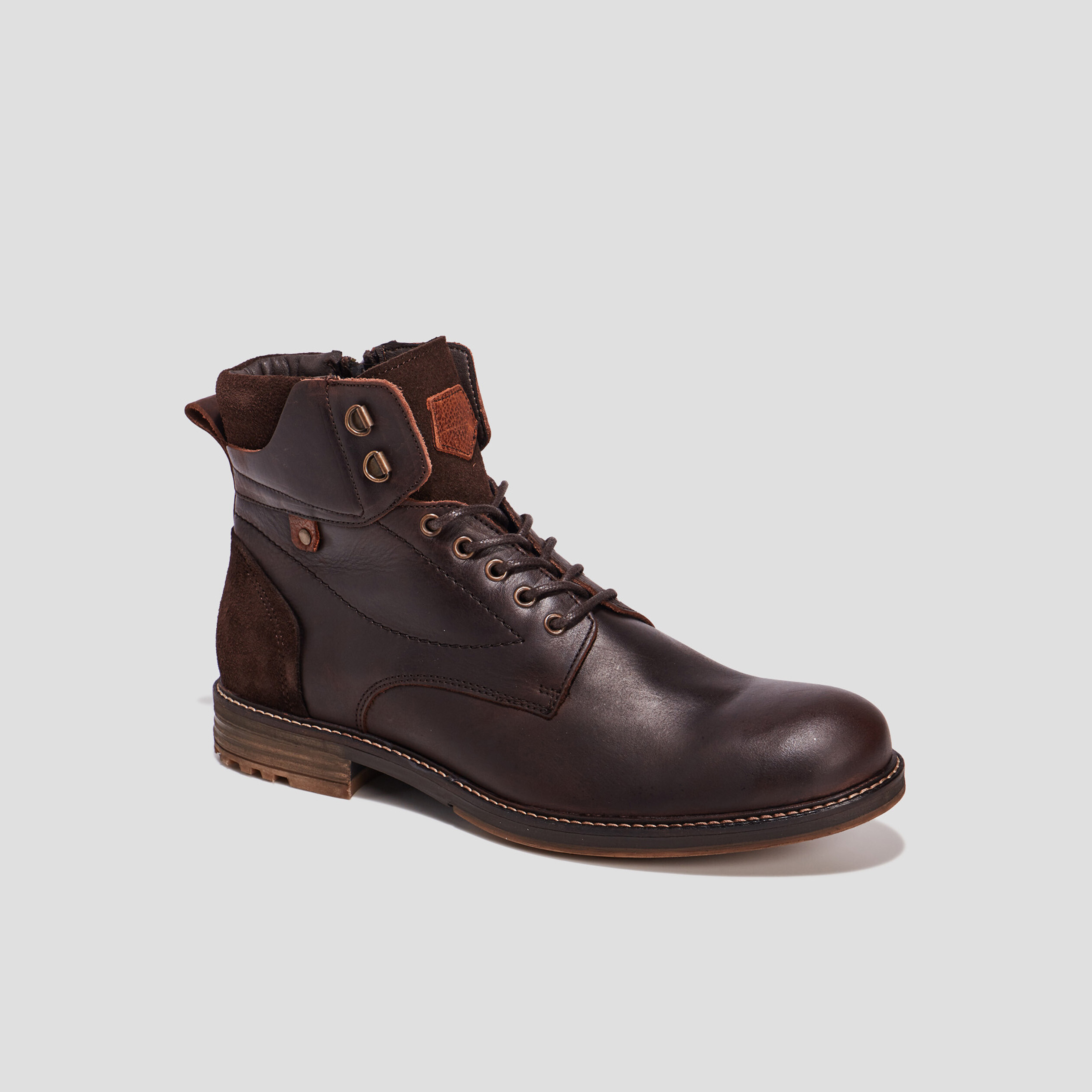 Bottines en cuir marron homme | La Halle