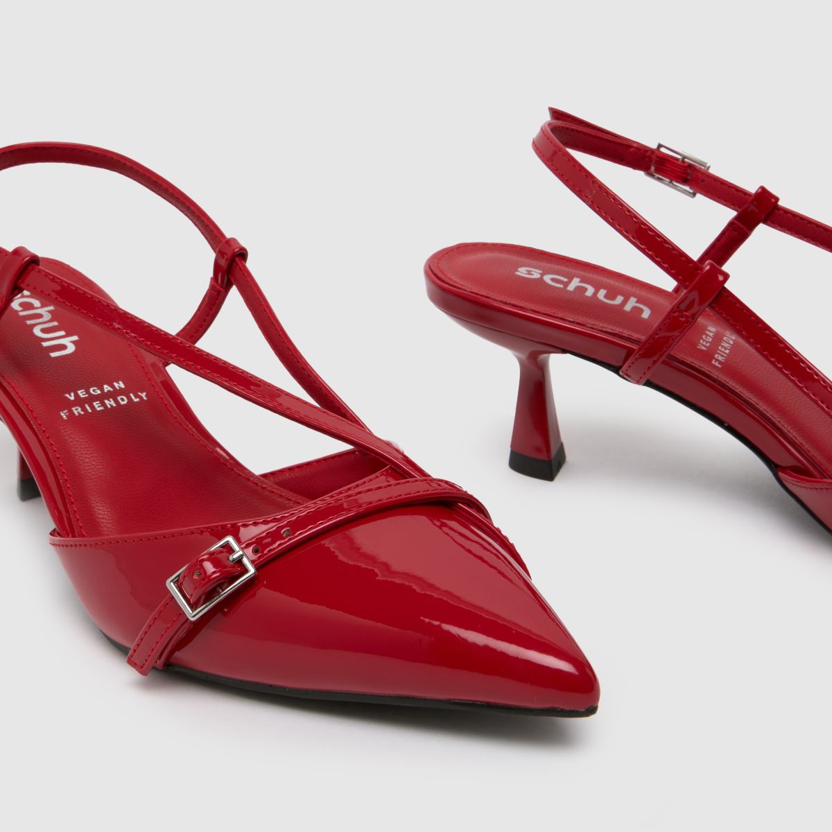 Schuh Sidney piros, slingback magassarkú cipő