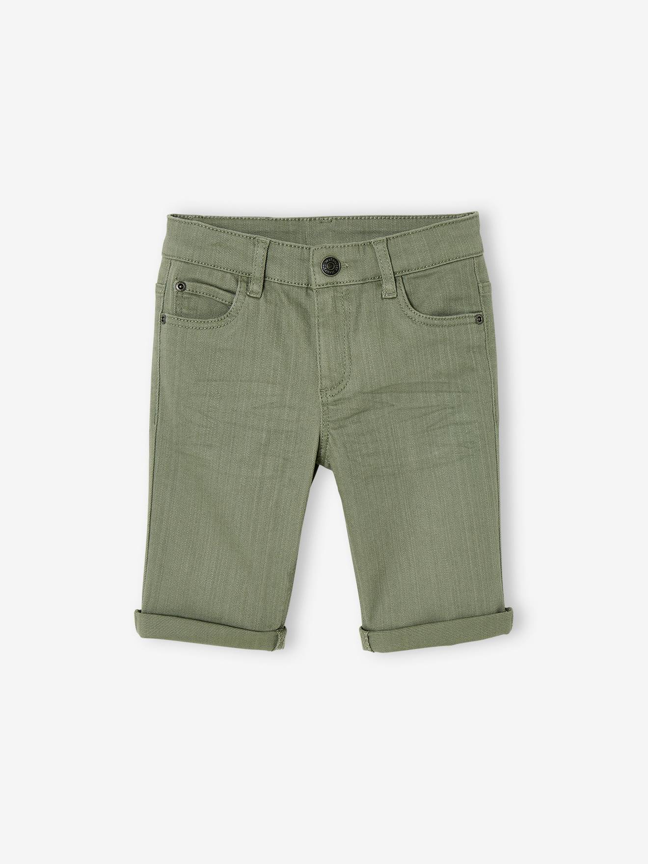 Bermuda couleur garçon en toile bronze