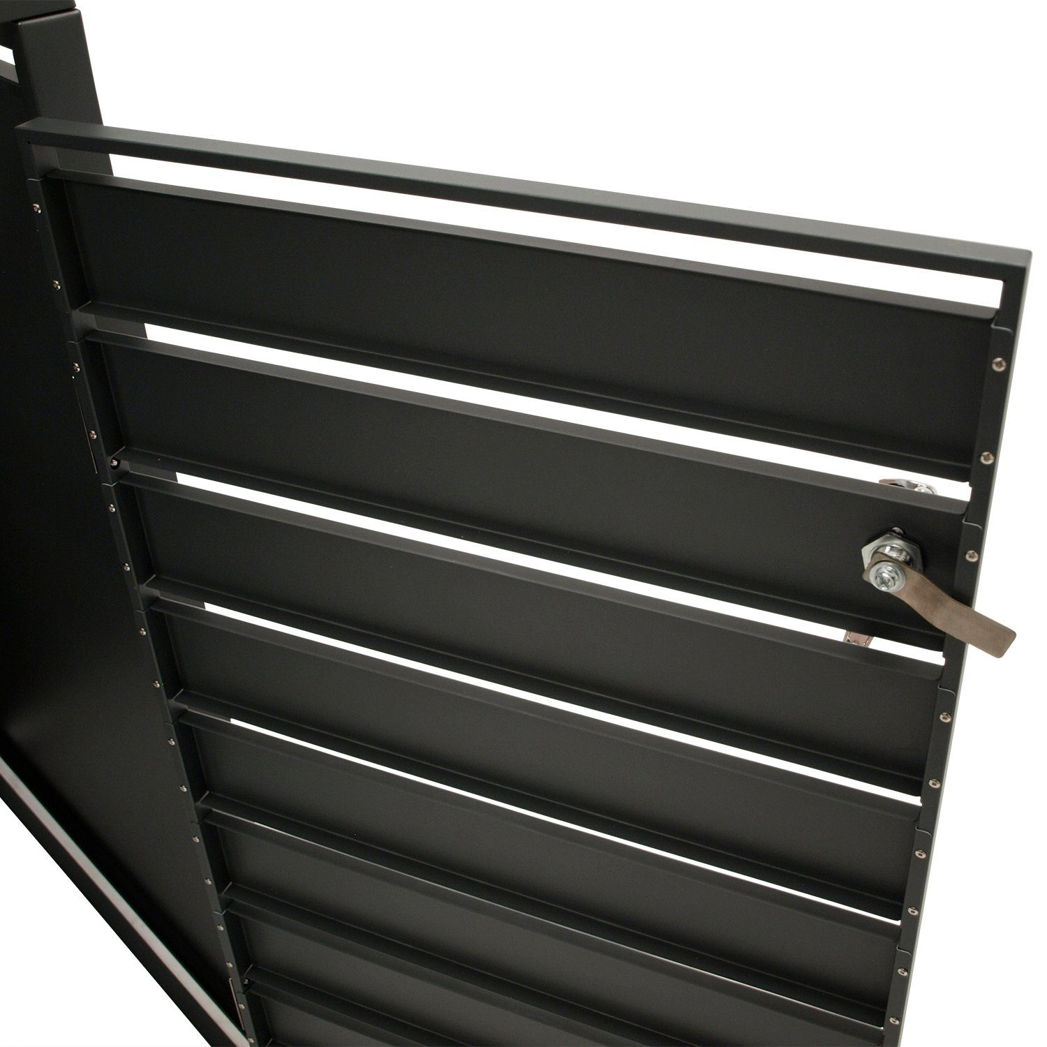 DEGAMO Mülltonnenbox BERLIN (1 St), Stahl grau, Türen in Holzoptik, für 4 Tonnen 120 oder 240 Liter