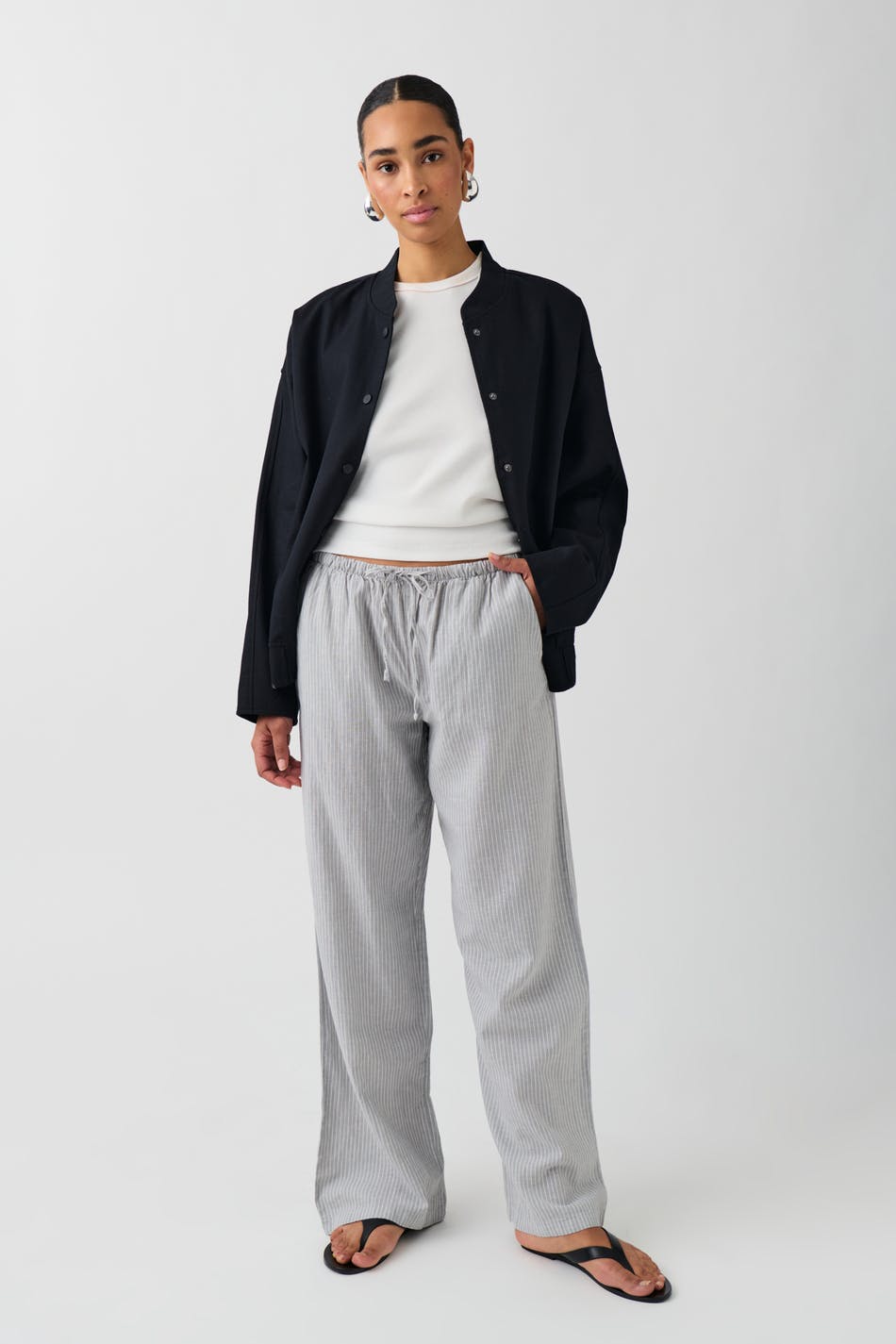 Linen blend trousers
