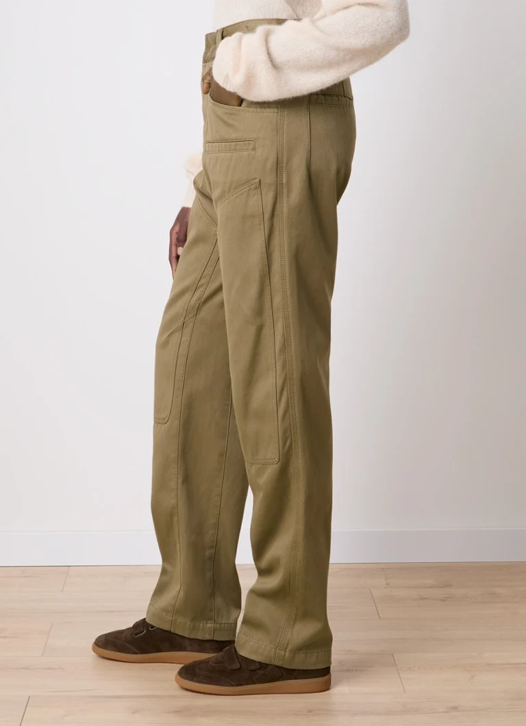 Pantaloni Isabel Marant Emmy a vita alta e gamba larga con tasche laterali