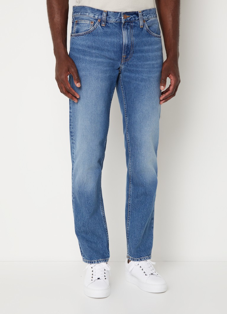 Blugi cu croială dreaptă Nudie Jeans Gritty Jackson, decolorare medie
