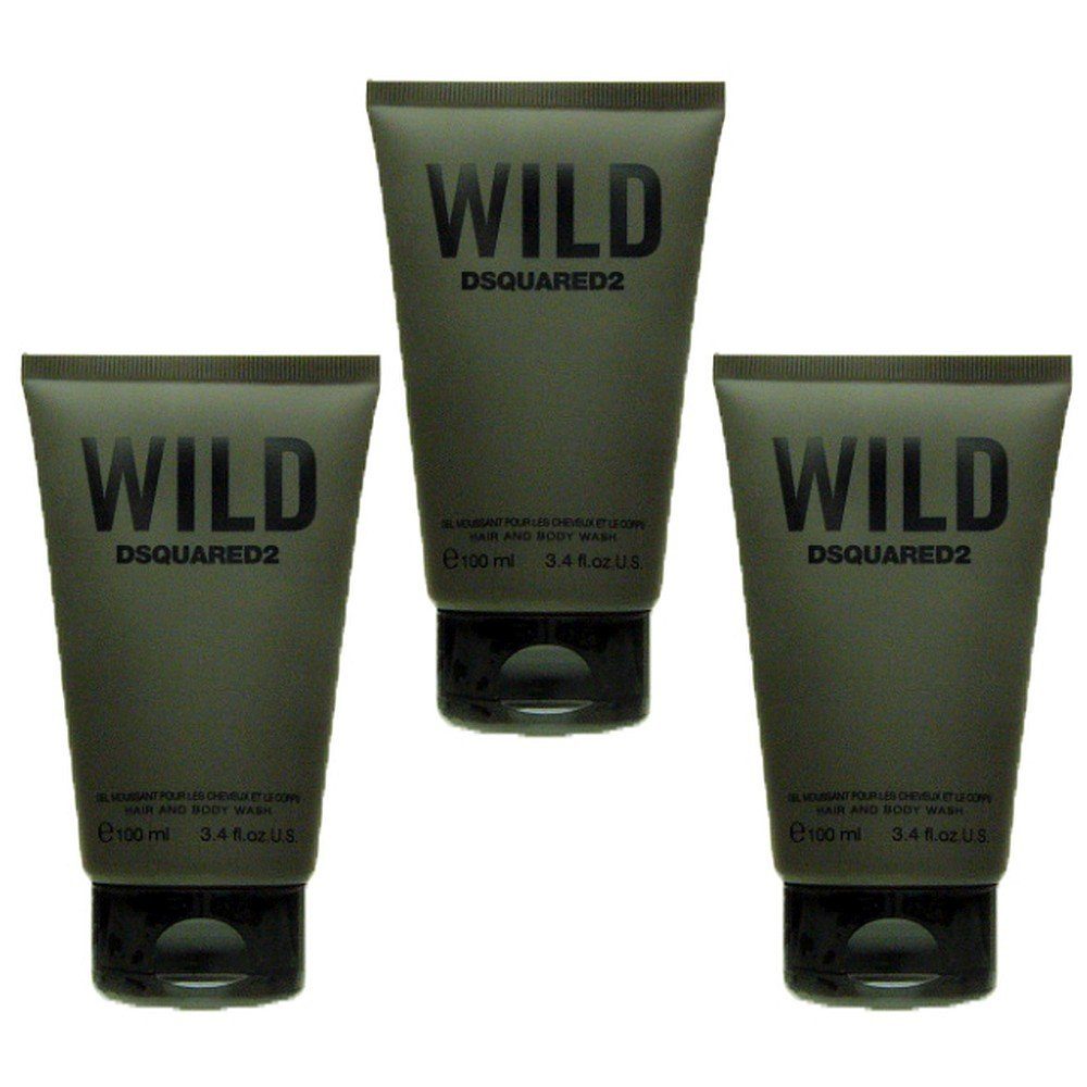Dsquared2 Duschpflege 3x Dsquared² Wild Hair and Body Wash 100 ml = 300 ml