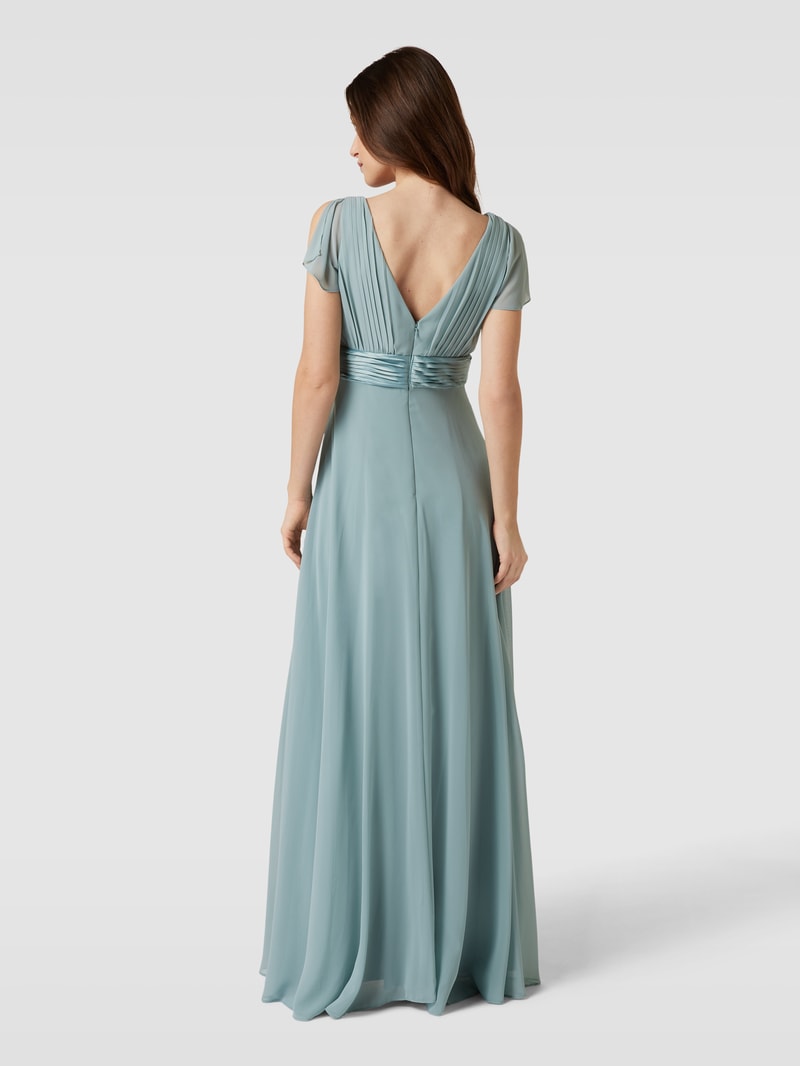 Abendkleid mit Flügelärmeln in schilf