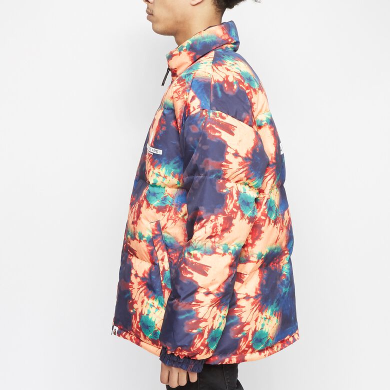 A Bathing Ape Tie Dye Loose Fit Down Jacket navy