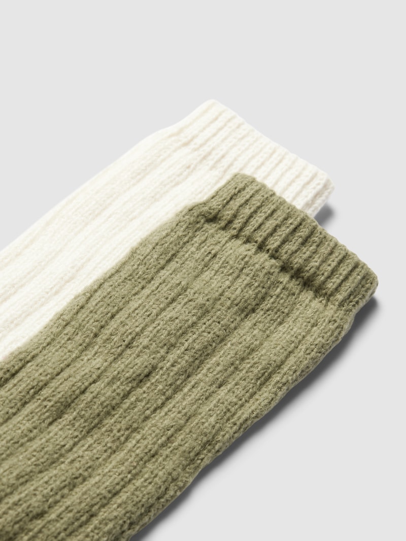 Socken mit geripptem Abschluss in khaki