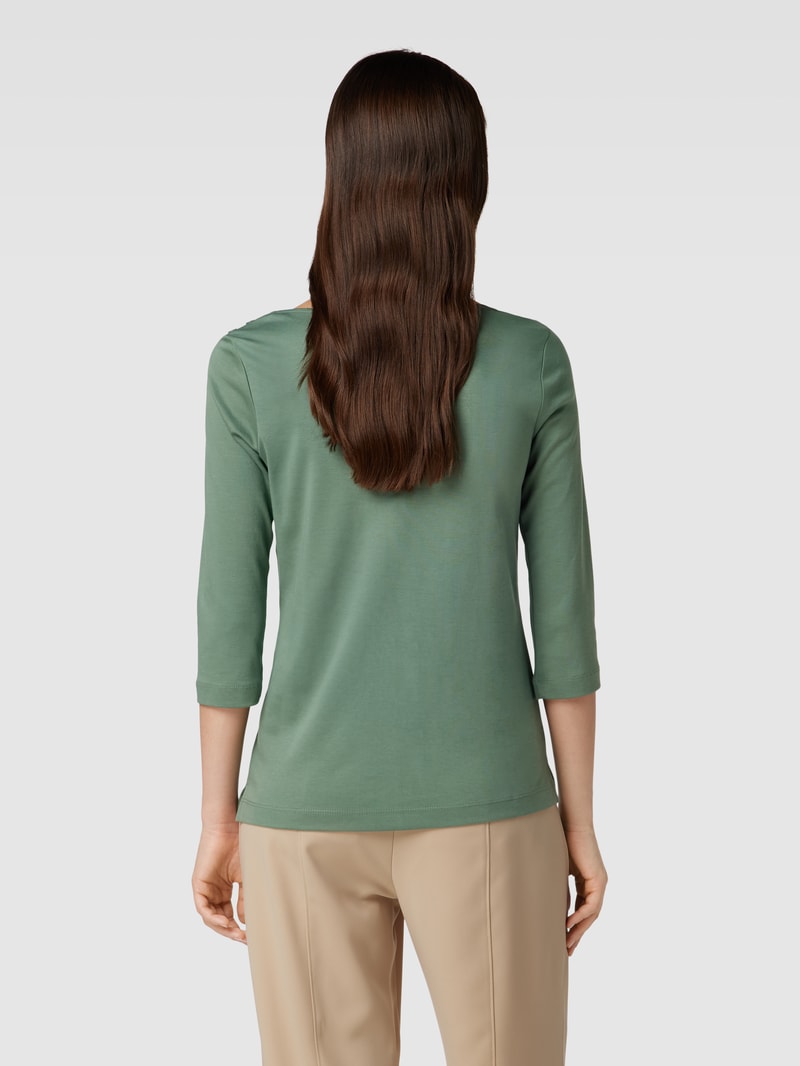 T-Shirt mit U-Boot-Ausschnitt in khaki
