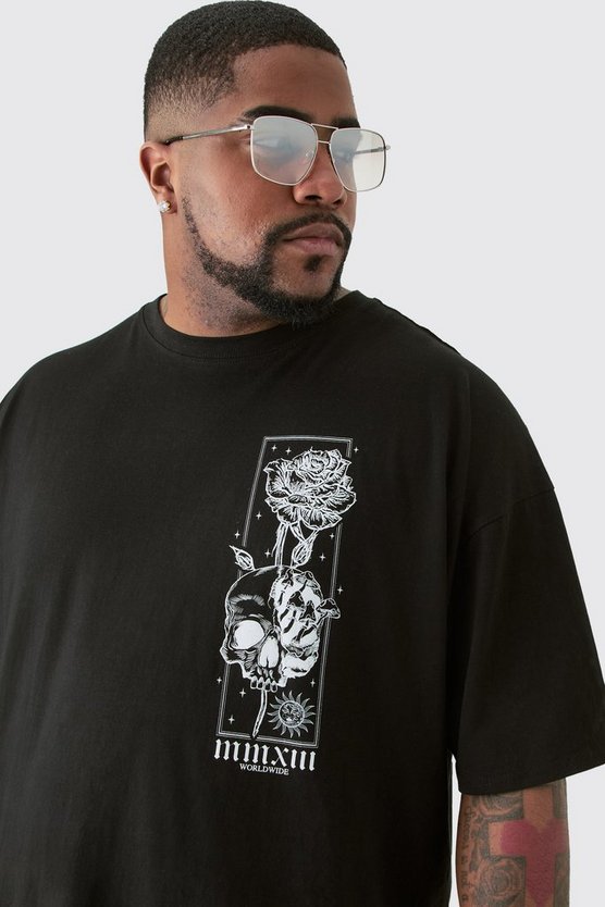 Plus florales Oversize T-Shirt
